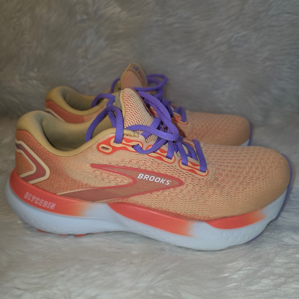 Brooks Glycerin 21 Women 9.5 B Sunburst Purple Running Shoes 1204081B894